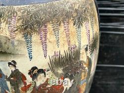 Vintage / Antique Signed Chinese Vase Hand Painted Red Mark Base Large Size