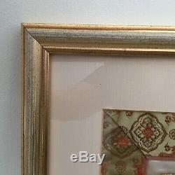 Vintage Chinese Silk Embroidery Picture / Large / Love Birds / Flowers FRAME