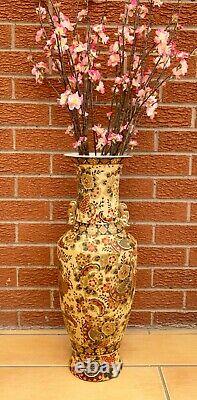 Vintage Chinese Vase Porcelain Oriental Floor Asian Large 24 Ins Tall