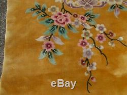 Vintage Hand Made ArtDeco Chinese Oriental Gold Wool Large Carpet 495x425cm