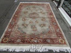 Vintage Hand Made Art Deco Chinese Carpet Beige Wool Large Rug Carpet 250x170cm