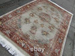 Vintage Hand Made Art Deco Chinese Carpet Beige Wool Large Rug Carpet 250x170cm