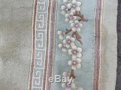 Vintage Hand Made Art Deco Chinese Carpet Green Wool Large Rug Carpet 366x278cm