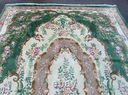 Vintage Hand Made Art Deco Chinese Oriental Green Wool Large Carpet 340x245cm