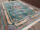 Vintage Hand Made Art Deco Chinese Oriental Green Wool Large Carpet 435x306cm