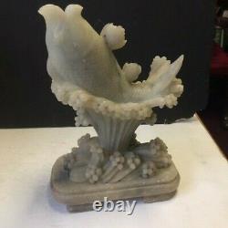 Vintage Large Chinese Hand Carved Soapstone Koi Carp Figure Ornament