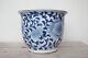Vintage Large Chinese Porcelain Jardiniere, Planter, Vase, White And Blue