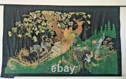 Vintage Large Hanging Wall Chinese Golden Cloud Silk Embroidery Hand 163/100cm