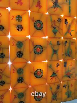 Vintage Mahjong Amber Catalin Crackled Apple Juice Mahjongg 156 Large Tiles NMJL