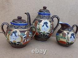 Vintage Old Retro Antique Oriental Japanese Chinese China Large tea set 3 piece