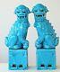 Vintage Chinese Turquoise Very Large Pair Of Foo Lion Temple Dogs 30cm 12ins
