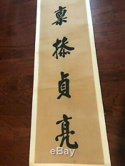 Vintage large Chinese calligraphy Scroll