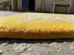 Vintage, yellow, Chinese, large, wool, floral, carpet, 9' x12', room size, large rug