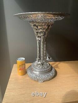 Wang Hing Chinese Export Silver Bamboo Centerpiece Large Important