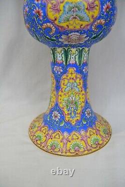 191⁄4 Ex Grand Canton Chinois Antique Émail Vase