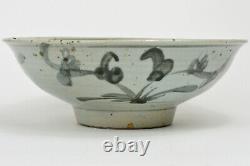 19th Chinois Qing Dehua Kiln Fujian Blue White Large 91⁄2 Porcelaine Bowl
