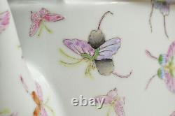 20ème Vtg Fine Chinois Prc Fencai Cent Papillon Grande Théière En Porcelaine