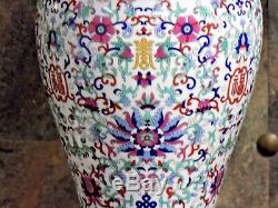 38 Grand Grande Paire Chinoise Vase En Porcelaine Lampes Main Cloisonné Japonais
