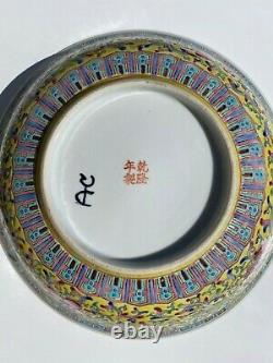 A Antique Large Chinese Famille Rose Plate-bowl Flowers Motive Fin 19ème C Tôt