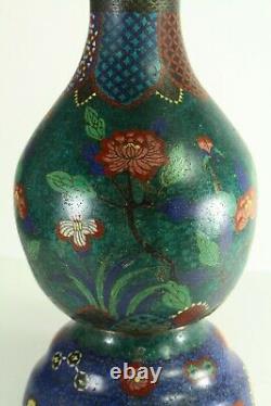 = Antique 18e/19e C. Vase Chinois Cloisonné Enamel Large Gu Forme 19