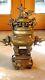Antique 19c Chinois Grand Brass Foo-dog Incense Sur Stand, Poignees Pitch