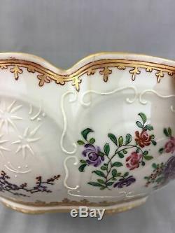 Antique 19ème C. Chinoise Export Style De Porcelaine Armorial Grand Bol Samson