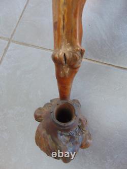 Antique 19ème Century Chinese Asie Rootwood & Branch Large Fromage Pipe