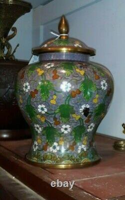 Antique Chinese Cloisonne Grand Jar Grand