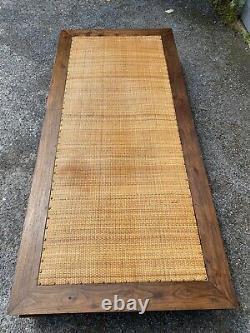 Antique Chinese Hardwood Asian Opium Bed Ou Table Rattan Top Grand Exemple