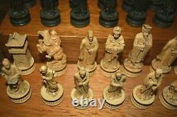 Antique Chinese Immortals Jeu D'échecs + Grande Planche Lourde- Grandes Pièces 4 Roi