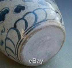 Antique Chinois Bleu Vase En Porcelaine Blanche Et Jar Vieux Rare Grand Vases Main Occasion