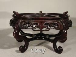 Antique Chinois Huanghuali Rosewod Type Stand Base Massive Grand Comme Est
