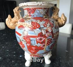 Antique Grand 30cm Tall Heavy 2,3 Kilo Chine Vase Pot Fait Mainvgc Décoré