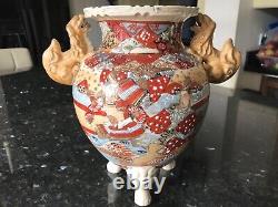 Antique Grand 30cm Tall Heavy 2,3 Kilo Chine Vase Pot Fait Mainvgc Décoré
