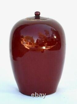 Antique Grand Chinois Sang De Boeuf Porcelain Melon Jar