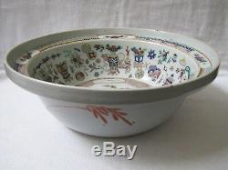 Antique Grande Qing Dynastie Chinoise Famille Bassin Porcelaine Rose Bowl 15.5394mm