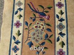 Antique Hand Made Art Déco Chinese Oriental Beige Wool Large Carpet 470x370cm