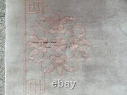 Antique Hand Made Art Déco Oriental Chinois Gris Laine Grand Tapis 250x167cm