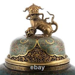 Antique Large Chinese Cloisonne Censeur, 20 Haut, 19ème Siècle