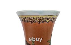 Antique Qing Dynasty 9 Poires Rose Grand Vase Delicate Artwork Rare Longevity Vgc