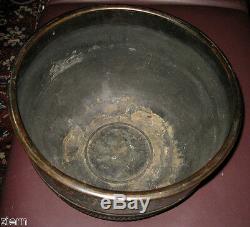 Antique Signé Dynastie Qing Chinois Cloisonné (jingtailan) Grand Pot En Bronze