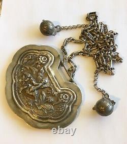 Antique Silver Chinese Grand Collier/pendentif/drop, Chaîne & Balles
