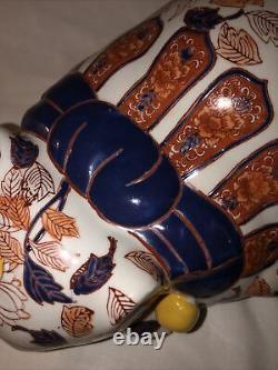 Antique X Grande Porcelaine D'imari Cat Signé Japonais Ou Chinois