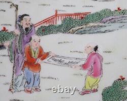 Assiette murale chinoise cantonaise vintage victorienne orientale antique de grande taille