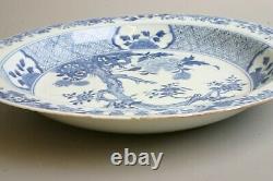 Belle Grand Chinen Porcelaine Profonde Chargeur Dish Kangxi 18èmec 41,5 CM 16,6 En