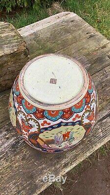 Belle Vintage Grand Japonais Jardinière Fish Pot Design Plante Bowl