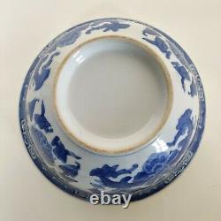 Bleu Antique Et Blanc Chinese Porcelaine Grande Fleur De Bol