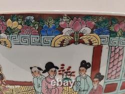 Bol à punch de famille rose chinois oriental antique de grande qualité