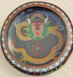 Bol de dragon chinois antique en cloisonné du 19ème siècle RARE
