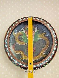 Bol de dragon chinois antique en cloisonné du 19ème siècle RARE